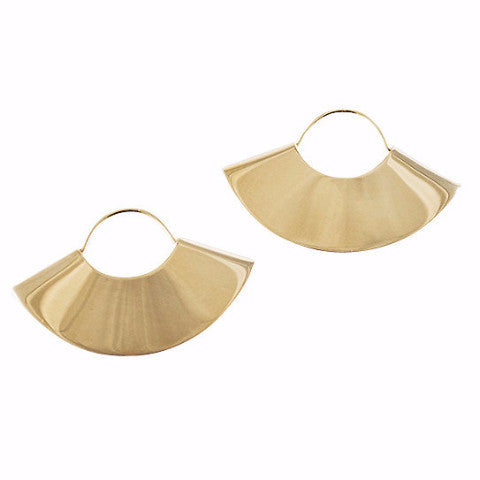 Kathleen Whitaker 14k Gold Small Fan Earrings