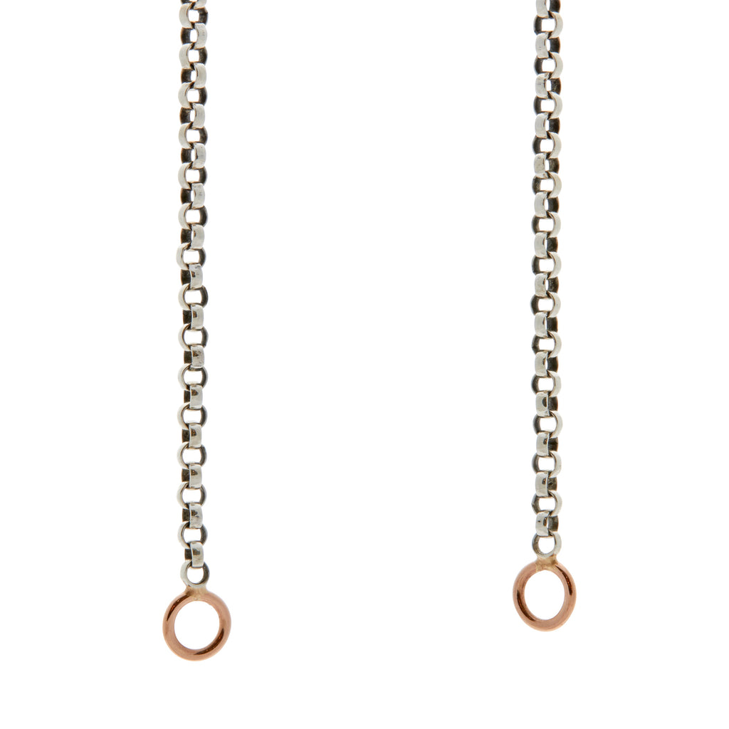 Marla Aaron Silver Rolo Chain with Rose Gold Loops