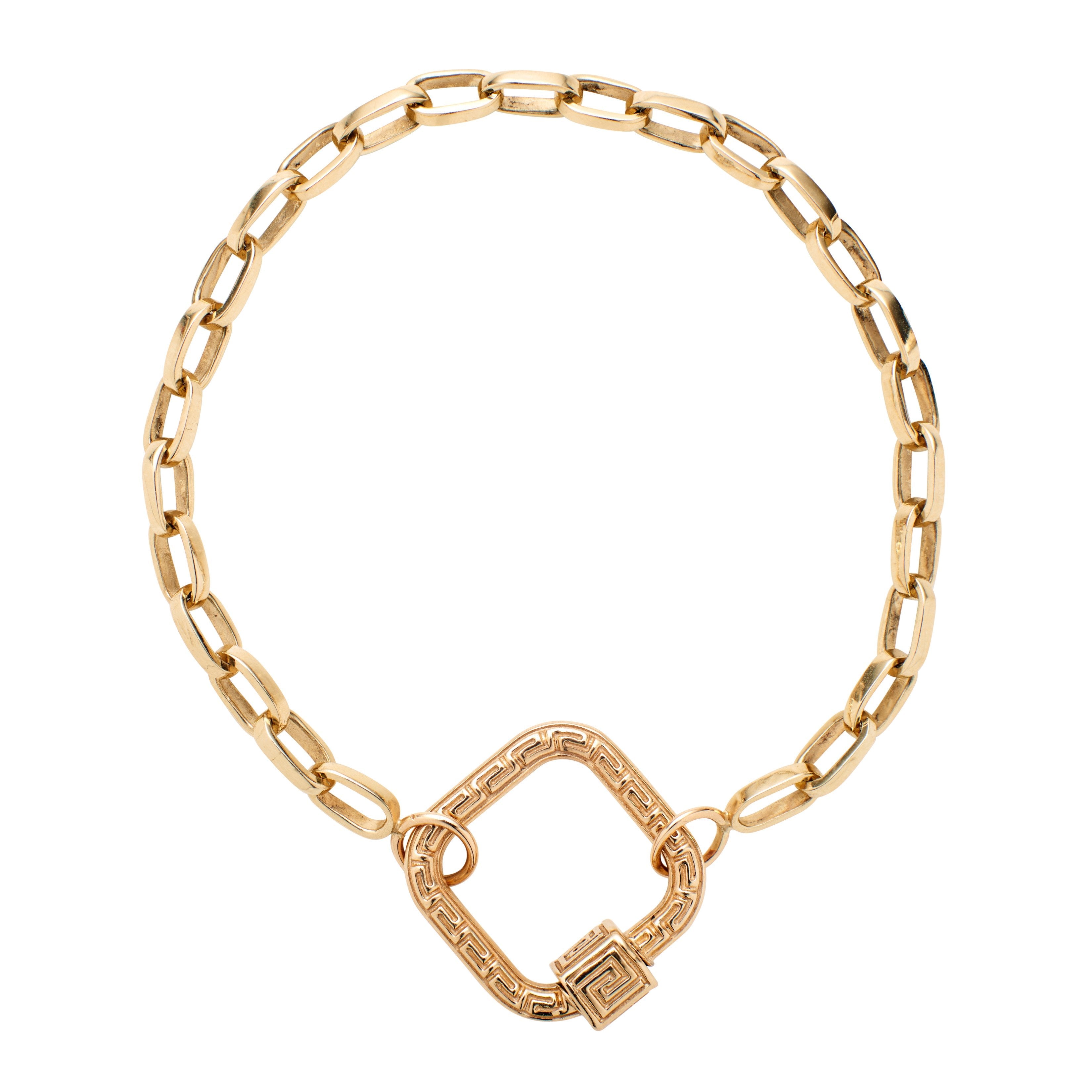 Marla Aaron 14k Yellow Gold Greek Key Meander Lock