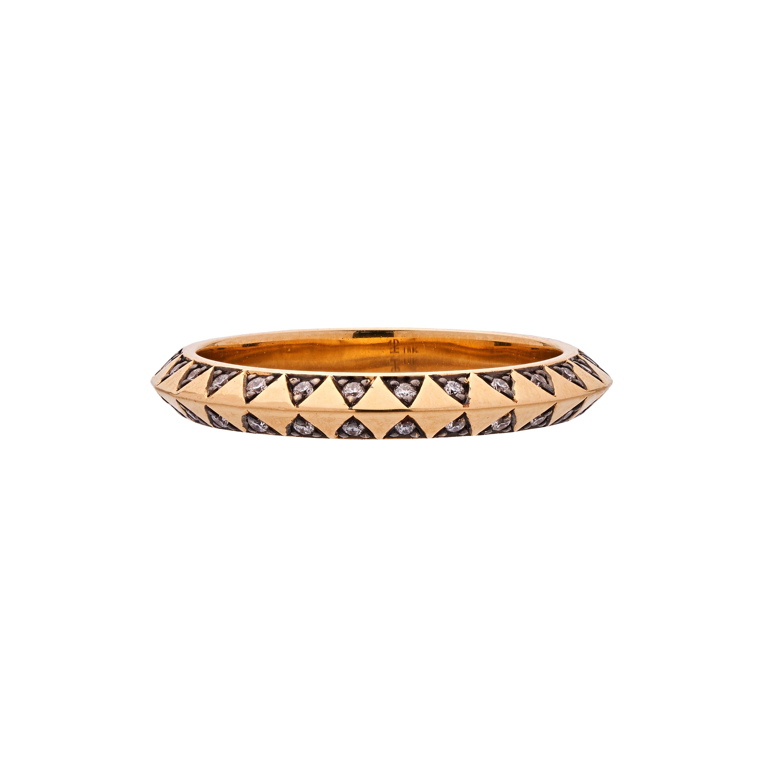 Harwell Godfrey 18k Diamond Skinny Talisman Band Ring - Blackened