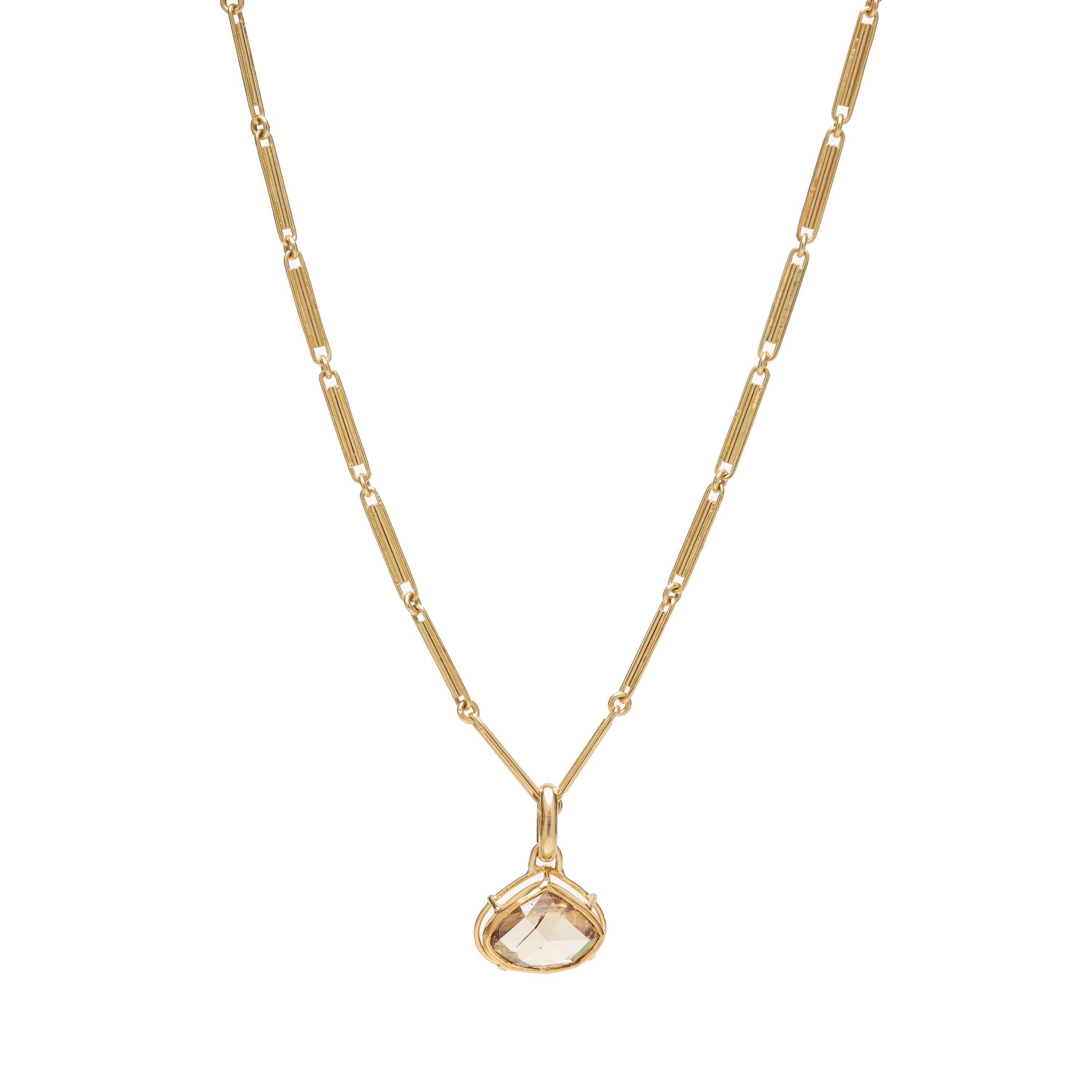 Tura Sugden 18k Handmade Trombone Chain Necklace