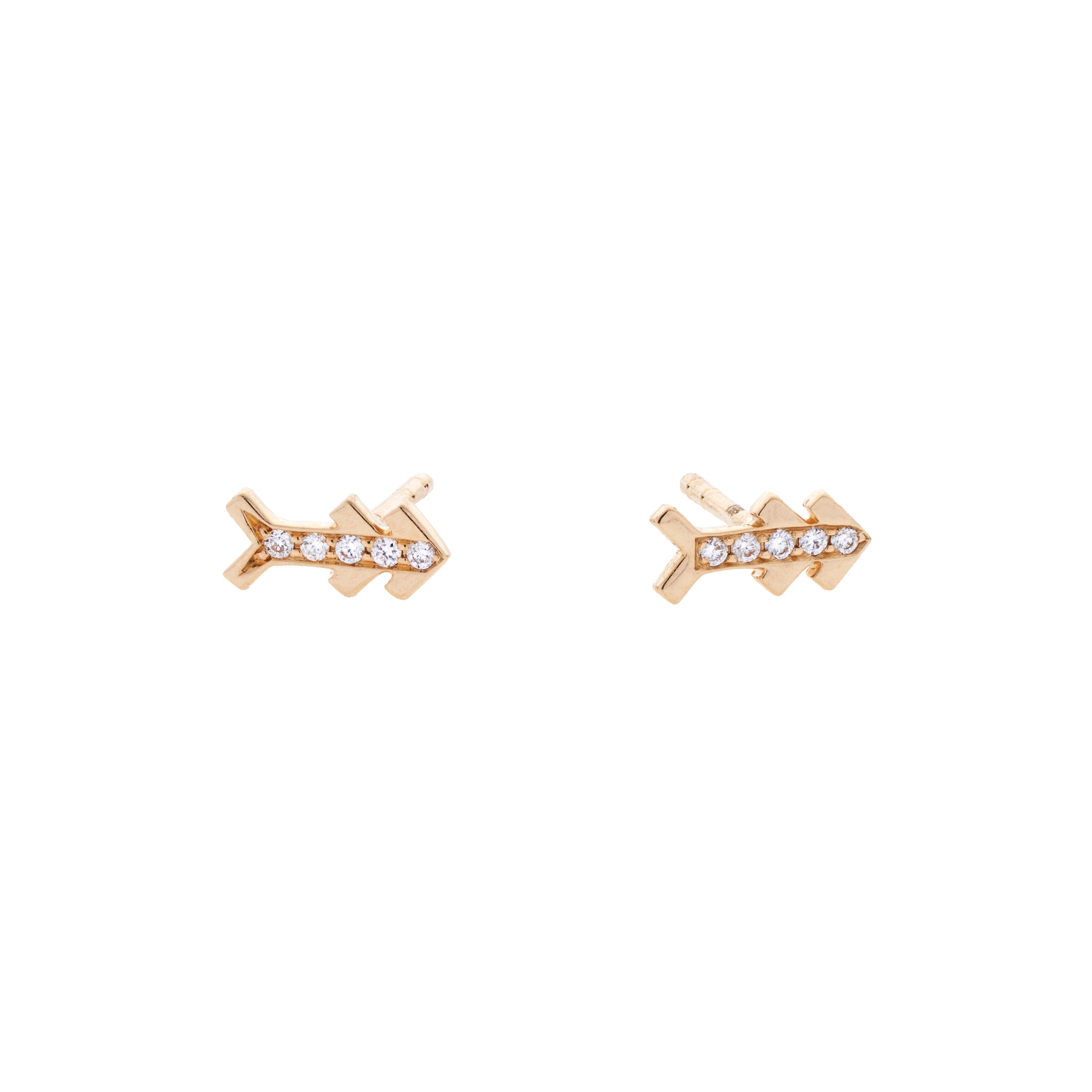 Harwell Godfrey 18k Diamond Arrow Stud Earrings