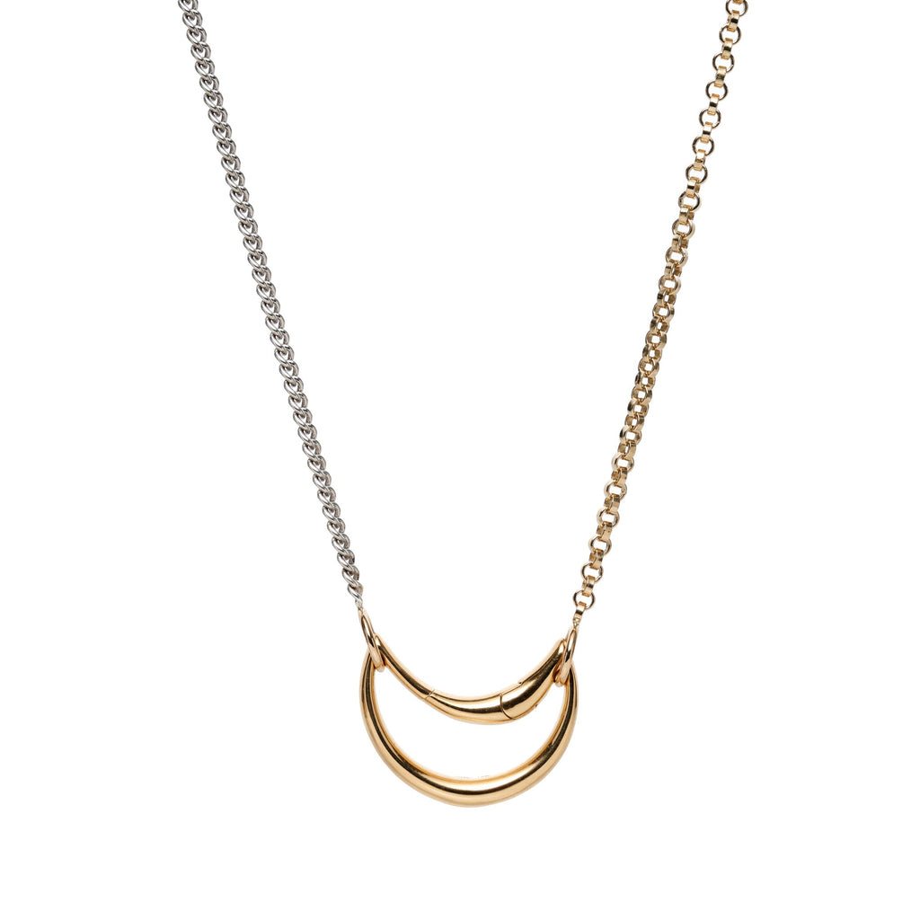 Marla Aaron Mixed Up Half & Half Chain - Silver/14k Yellow Gold