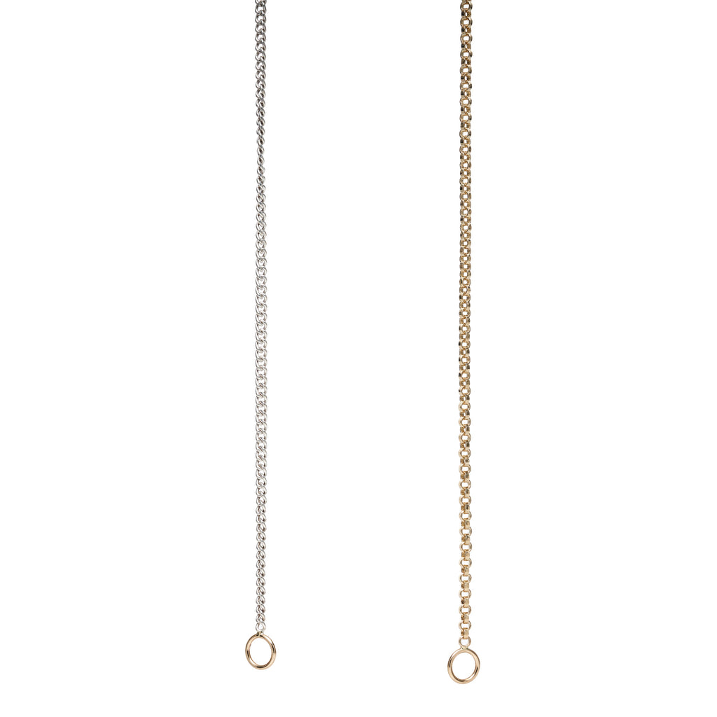 Marla Aaron Mixed Up Half & Half Chain - Silver/14k Yellow Gold