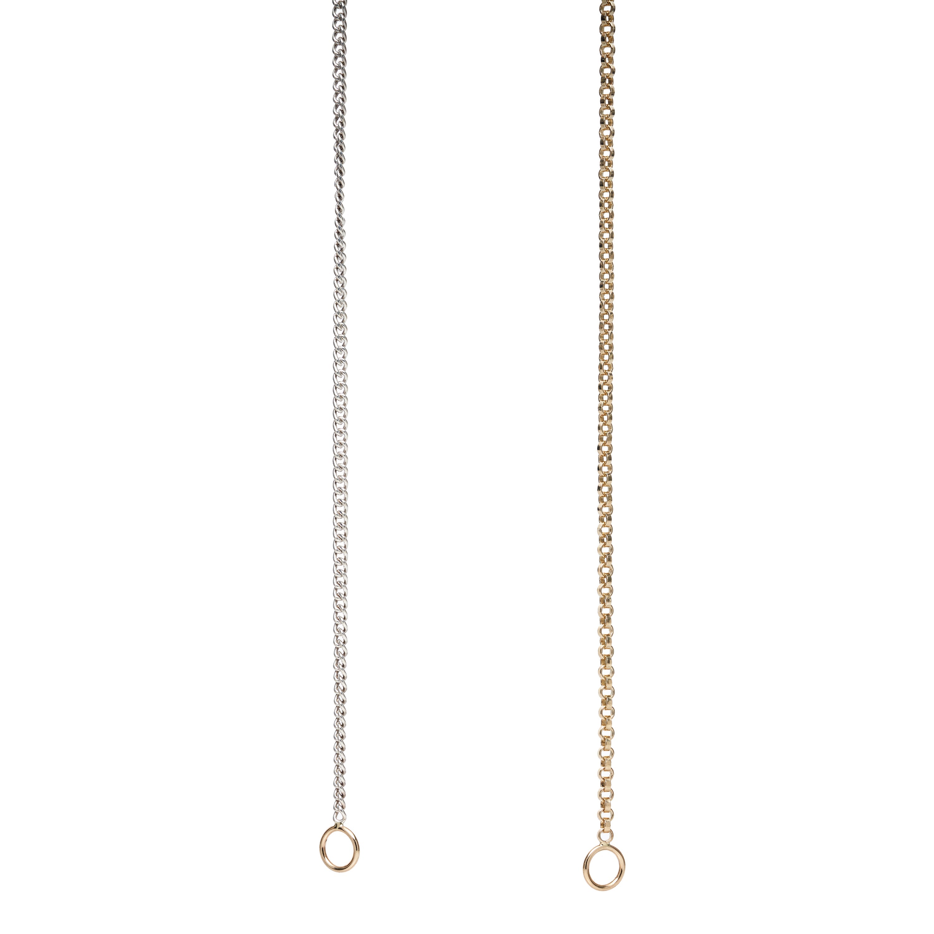 Marla Aaron Mixed Up Half & Half Chain - Silver/14k Yellow Gold