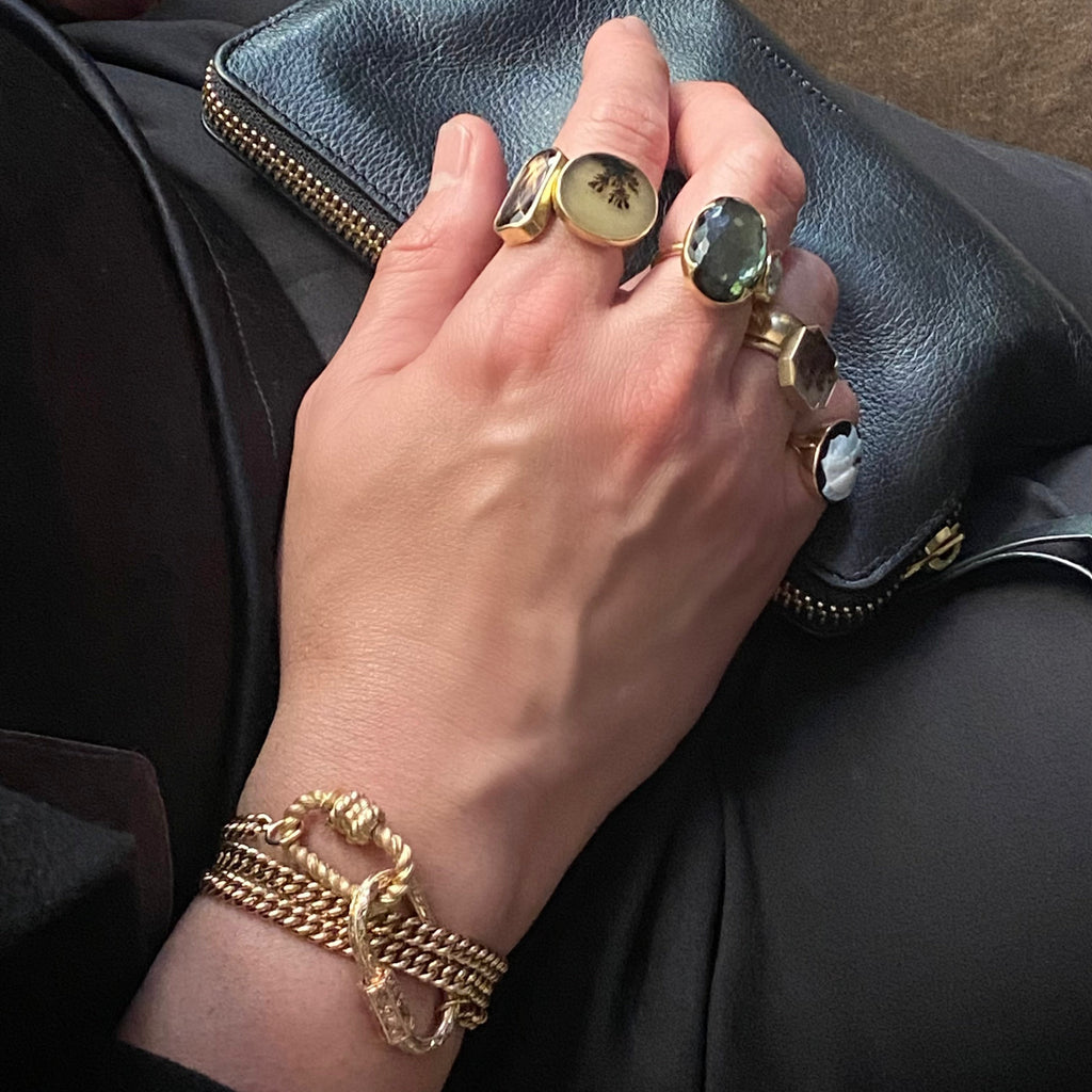 Marla Aaron 14k Yellow Gold Twisted Lock