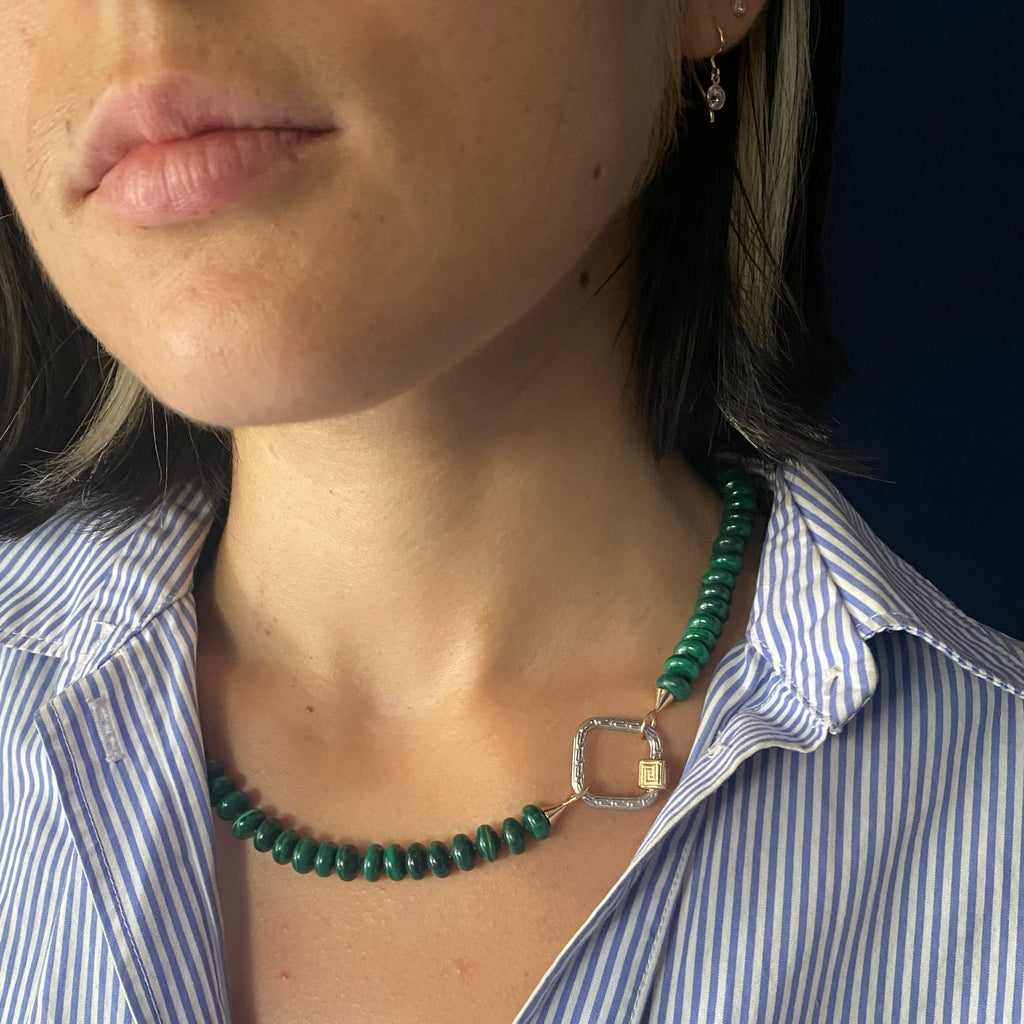 Marla Aaron 14k Malachite Rondelle Strand
