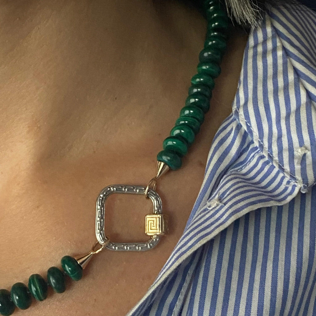 Marla Aaron 14k Malachite Rondelle Strand