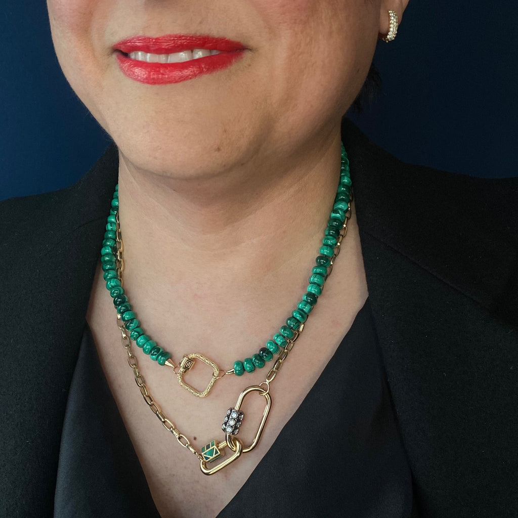 Marla Aaron 14k Malachite Rondelle Strand