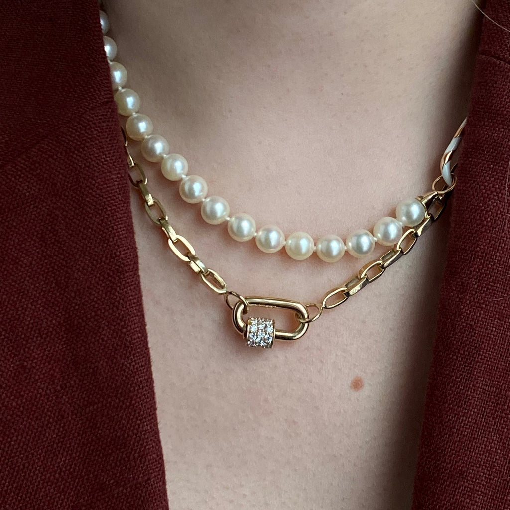 Marla Aaron 14k Yellow Gold Stoned Diamond Chubby Baby Lock