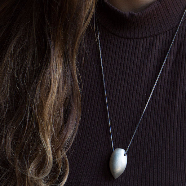 Gabriella Kiss Silver Almond Necklace