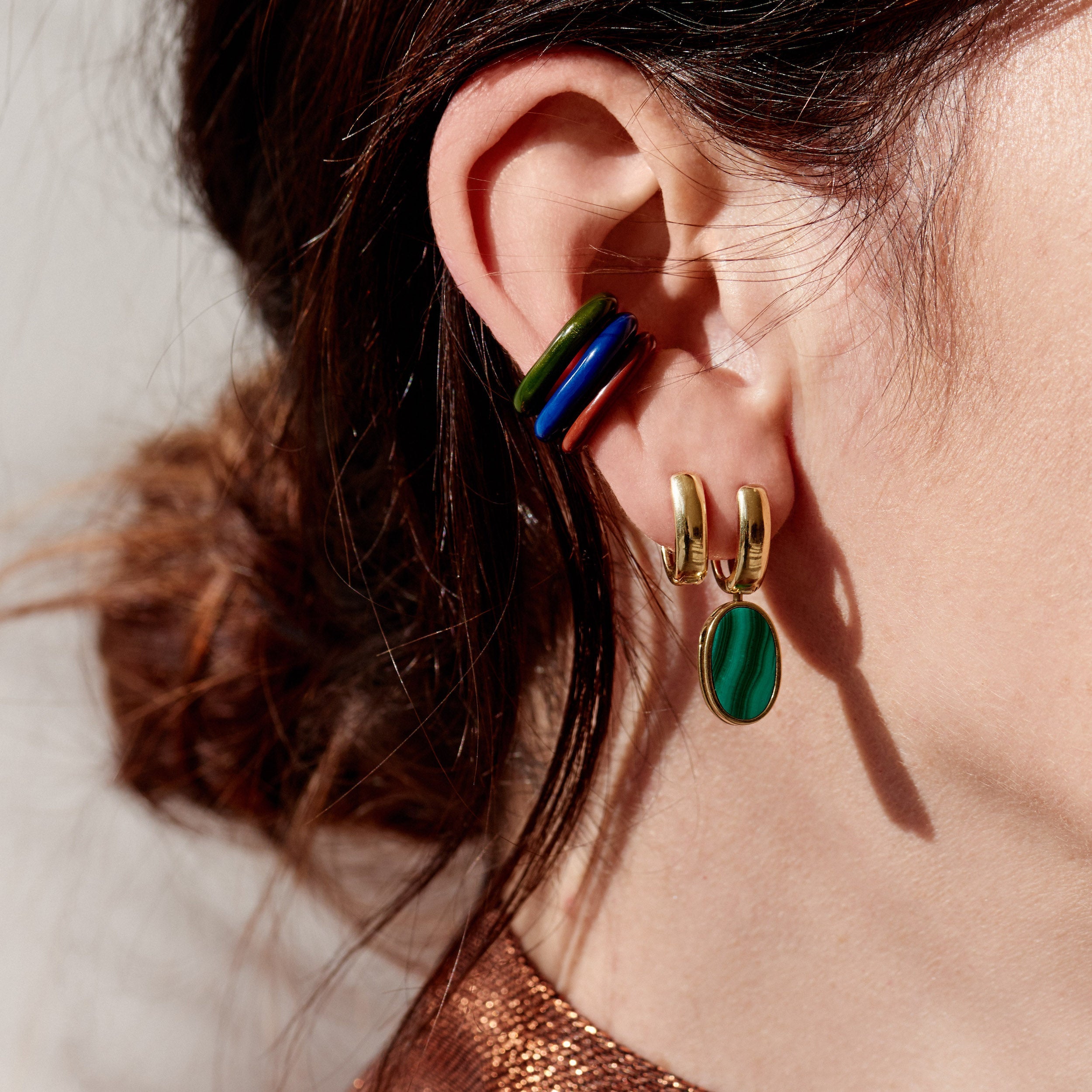 Marla Aaron 18k Pair of Yellow Gold Base Hoop Earrings